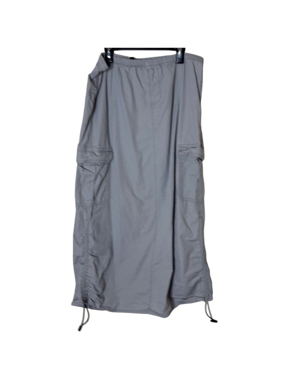 H&M Divided Women's Small Gray Cargo Maxi Skirt Utility Drawstring Y2K Grunge